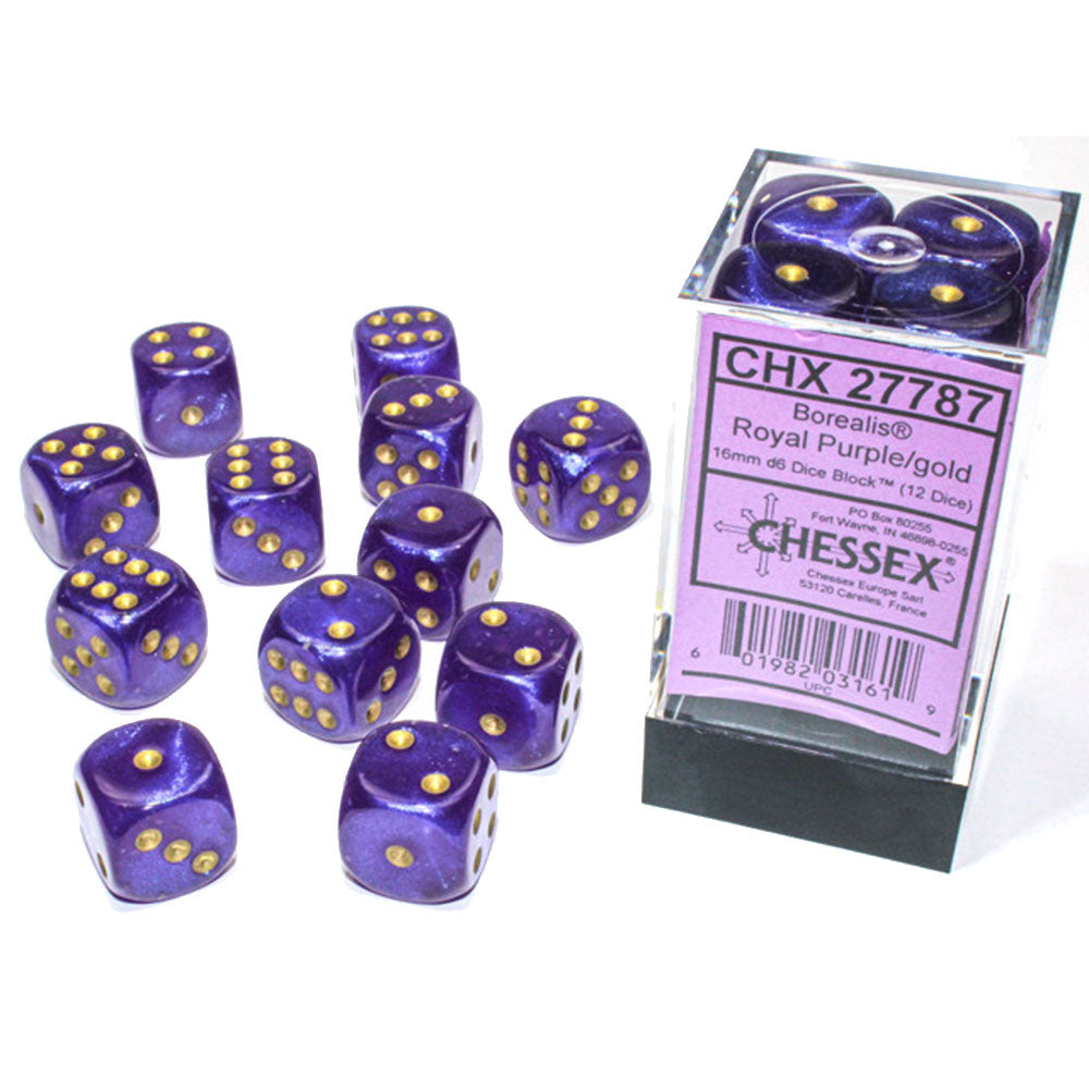 Borealis Chessex 16 mm D6 Bloque de dados luminario