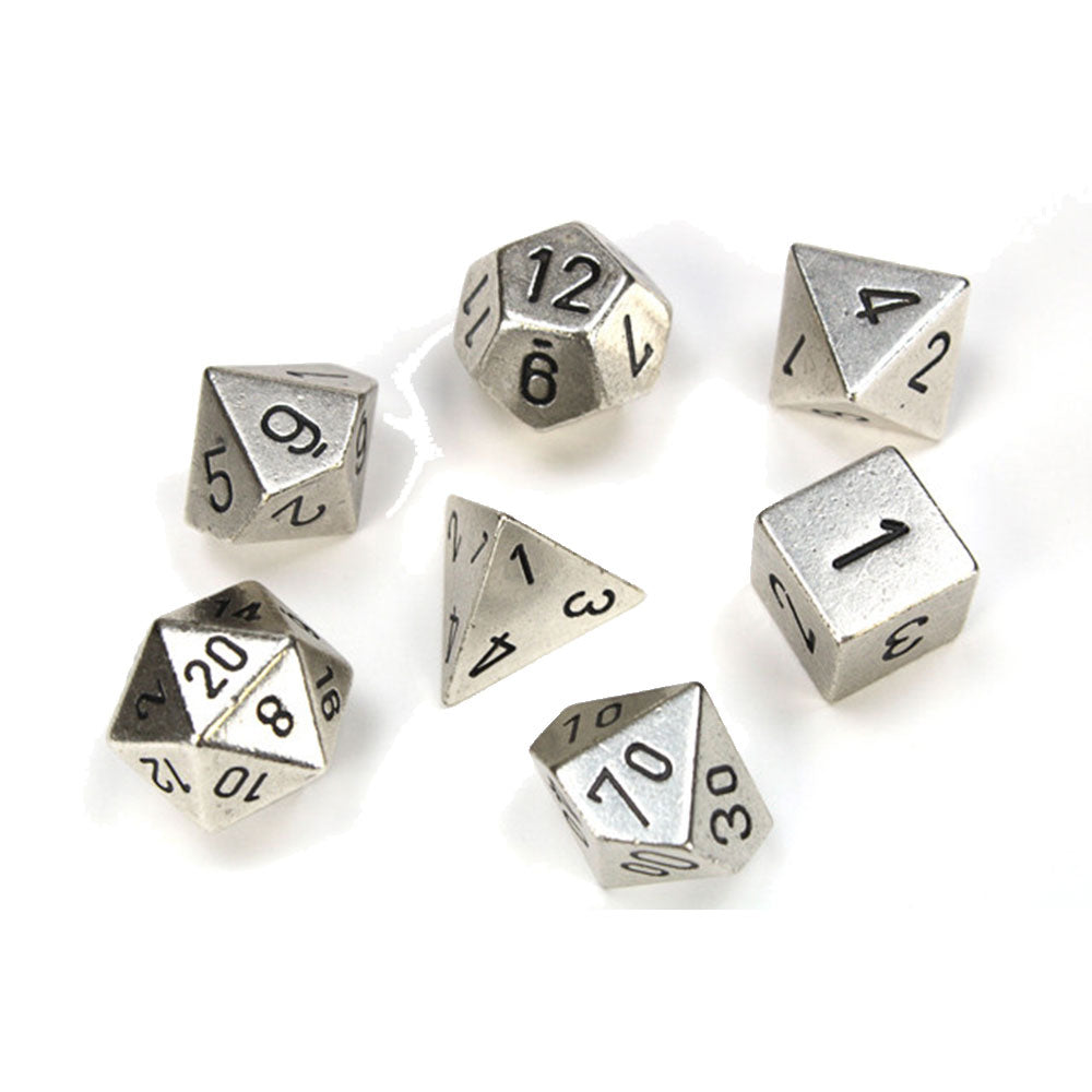 Set da 7 diete-die metal chessex poliedrico