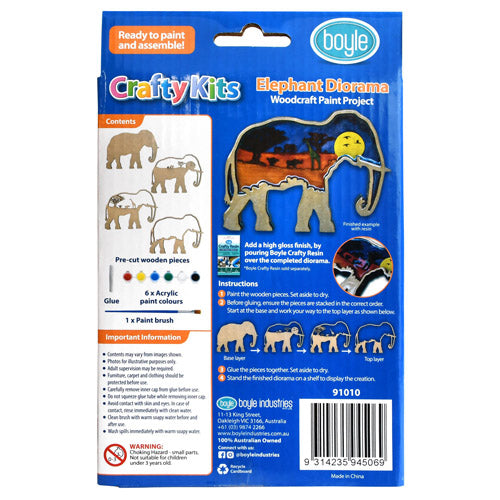 Crafty Kits Woodcraft Elephant Diorama