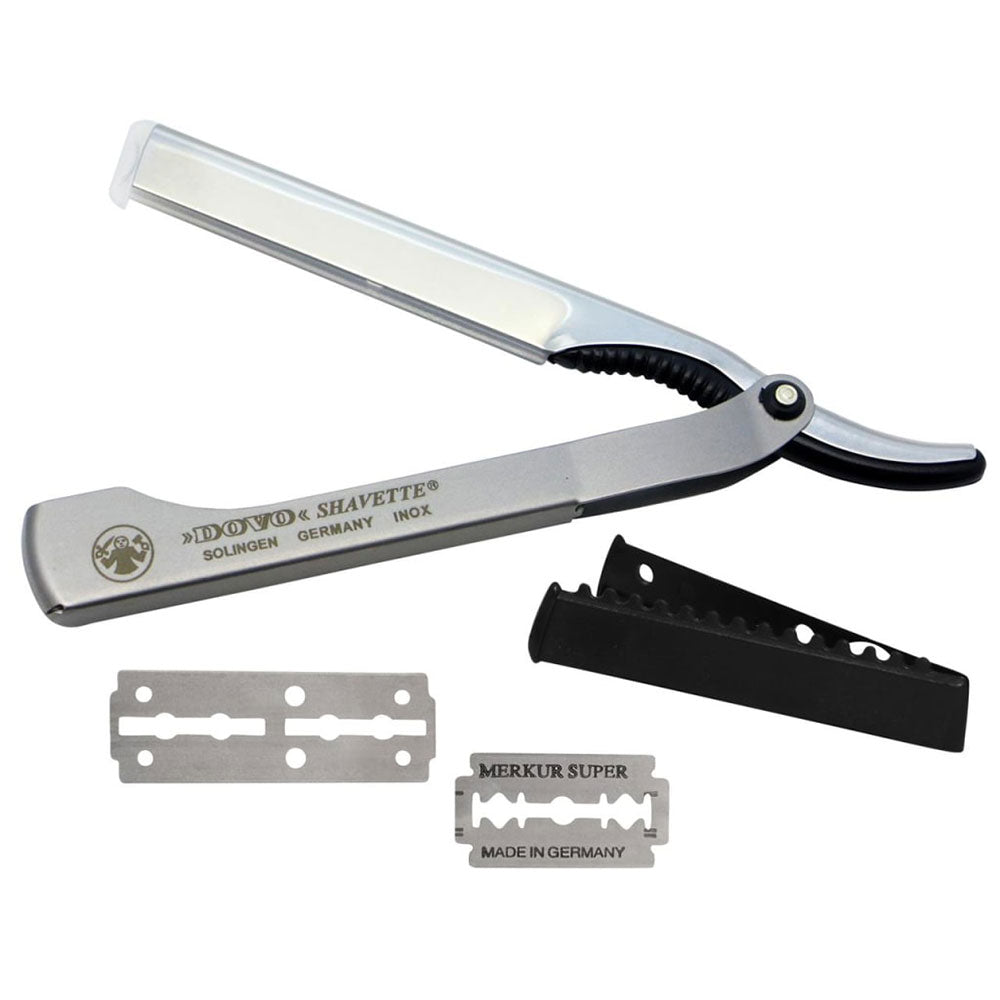 Dovo Shavette Straight Razor with Inserts (Clear/Black)