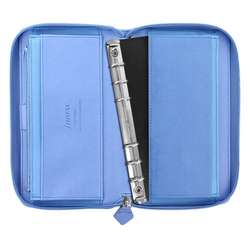 Filofax Saffiano Personal Compact Zip Organiser (Vista Blue)