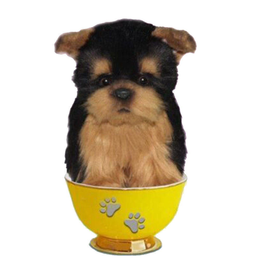 Realistisk hunde te cup plys legetøj 16 cm