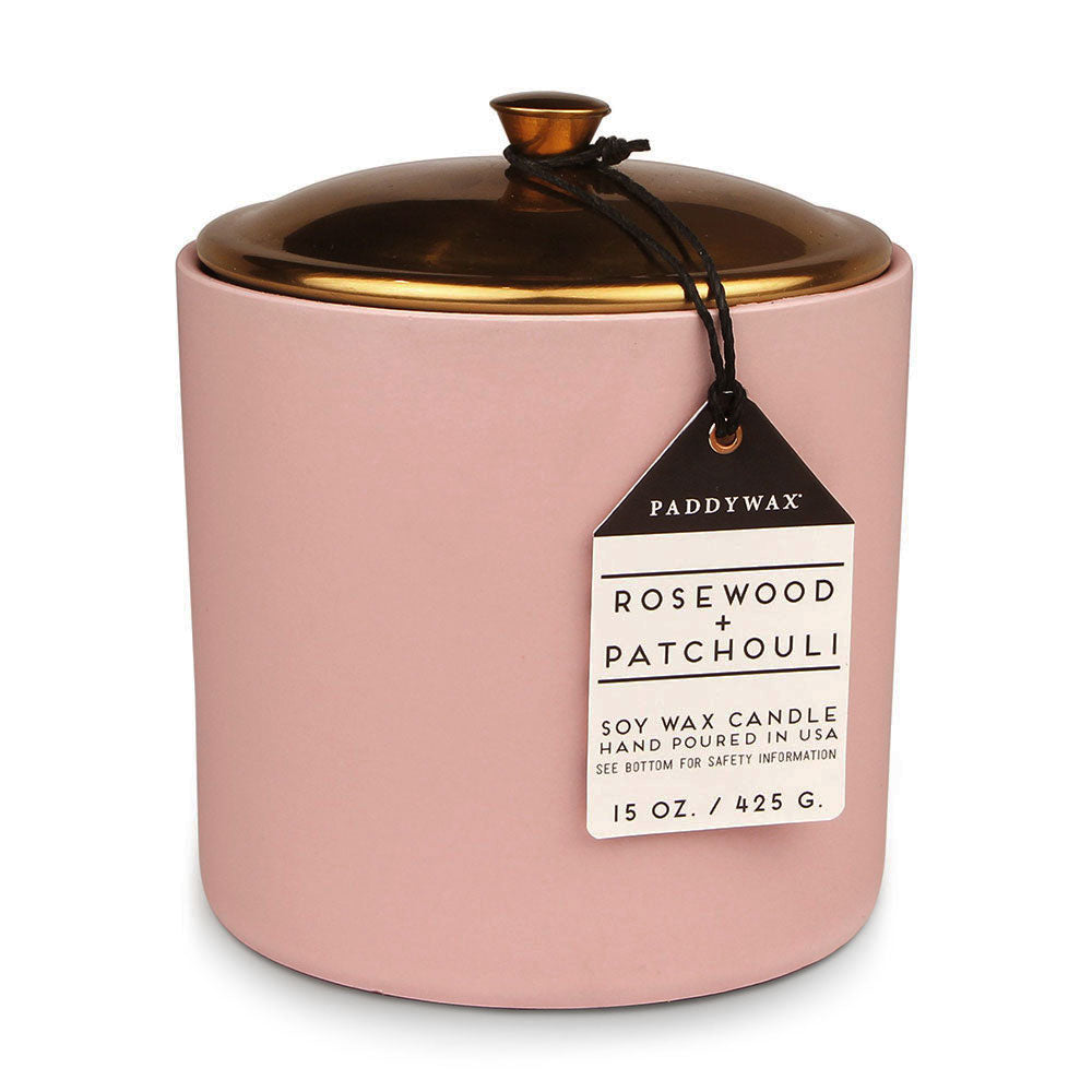 Hygge Rosewood Patchouli Bougie en céramique (blush)