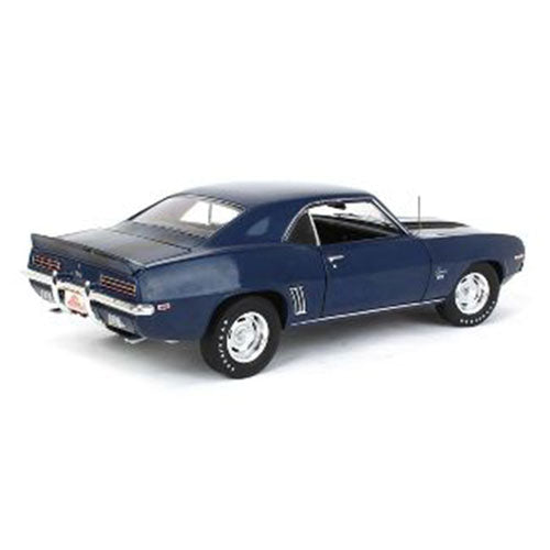 1969 Chev Camaro SS with Black Stripes 1:18 Model Car (Blue)