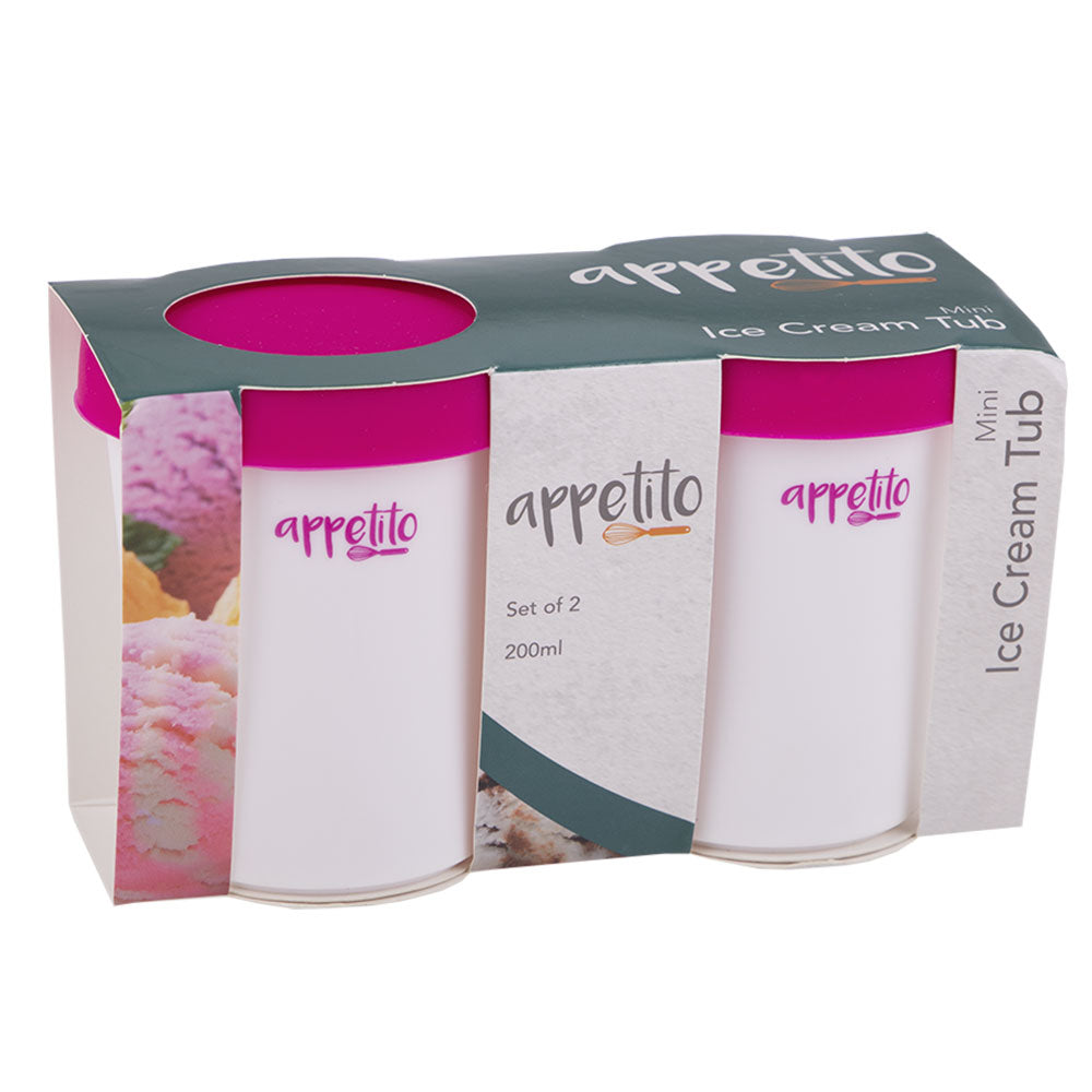 Appetito Mini Round Ice Cream Tubs 200ml (sett med 2)