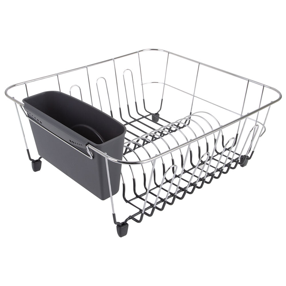 D.Line Small Dish Drainer Chrome/PVC with Caddy