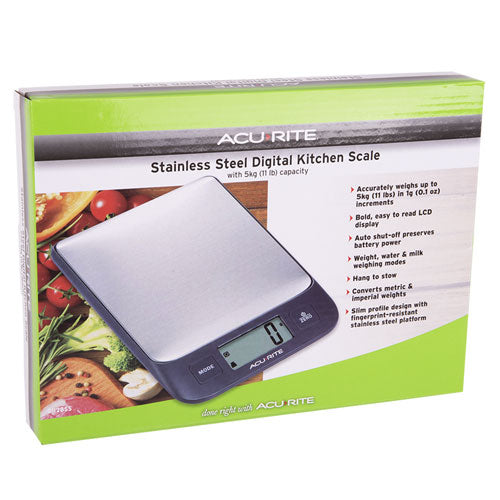 Acurite Stainless Steel Digital Kitchen Scale 1g/5kg