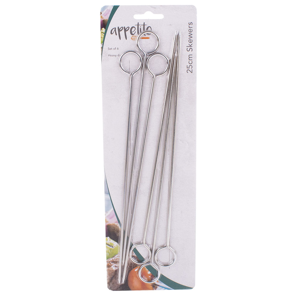 Brochettes Appetito Chrome (ensemble de 6)