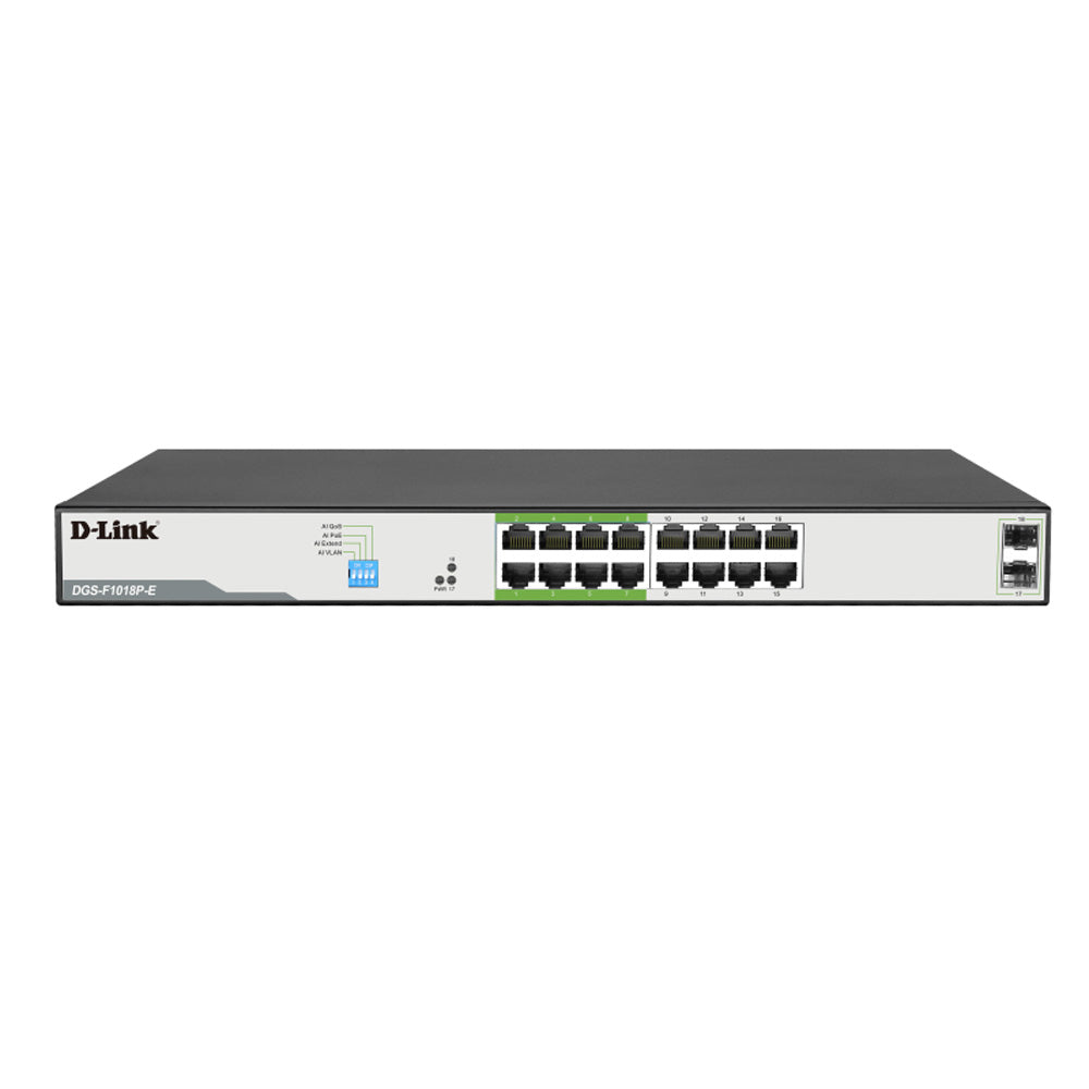 Switch D-Link Gigabit Poe con 2 puertos de enlace ascendente