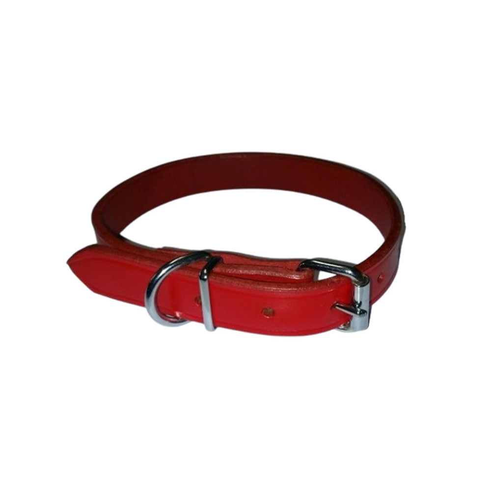 Collar de cuero (rojo)