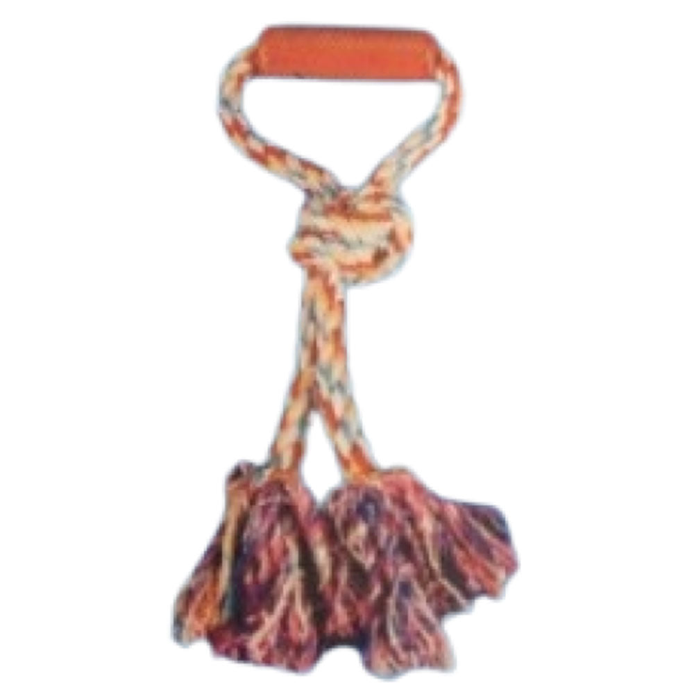 Rope Tug Toy with Plastic Grip Handle 37cm