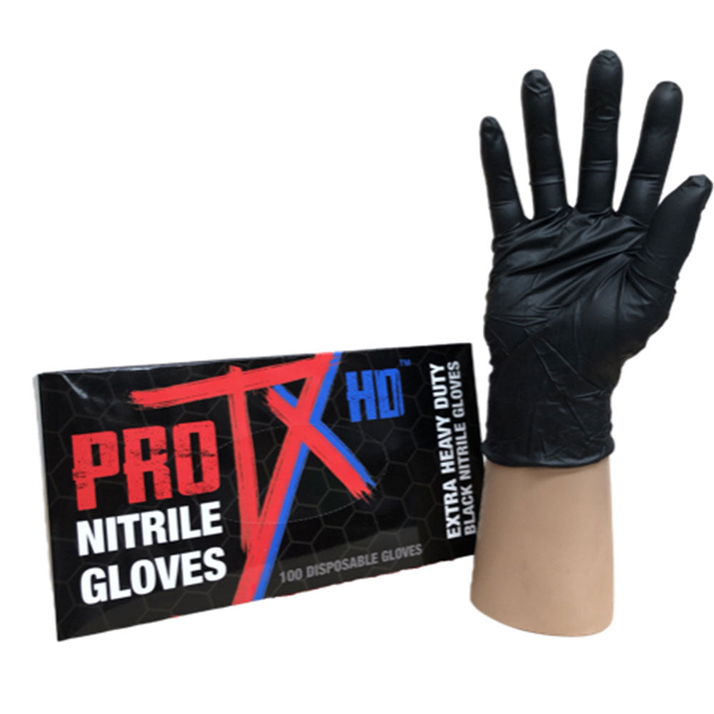 Pro TX HD Hochleistungs-Nitrilhandschuhe, 100 Stück (schwarz)