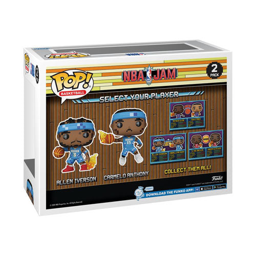 Nuggets Allen Iverson & Carmelo Anthony 8-Bit Pop! Vinyl 2pk