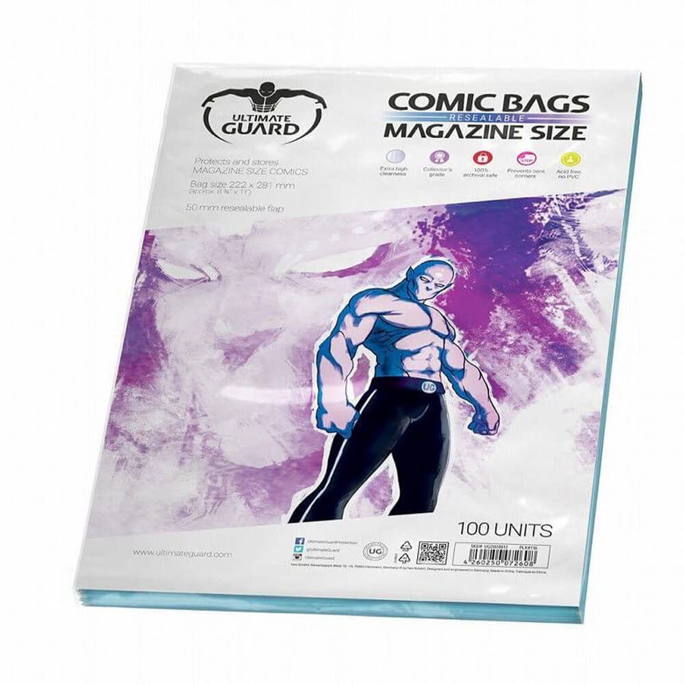 Ultimate Guard Comic Bags återförslutningsbara 100pk