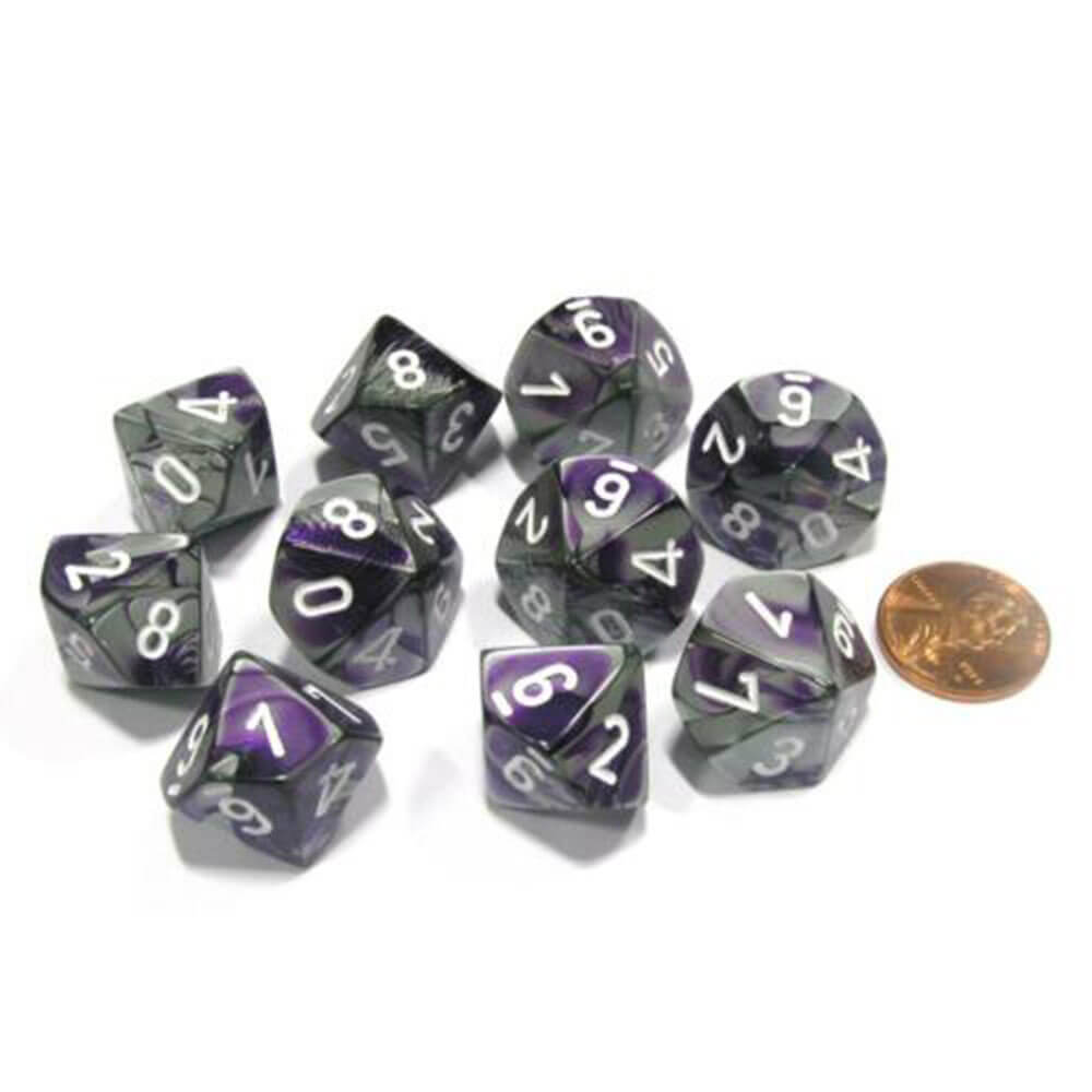 CHESSEX D10 Conjunto de Géminis poliédricos de 10 morir