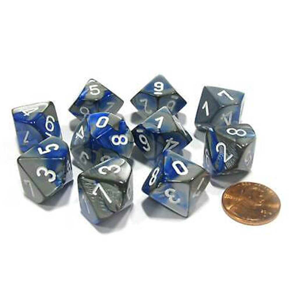 CHESSEX D10 Conjunto de Géminis poliédricos de 10 morir