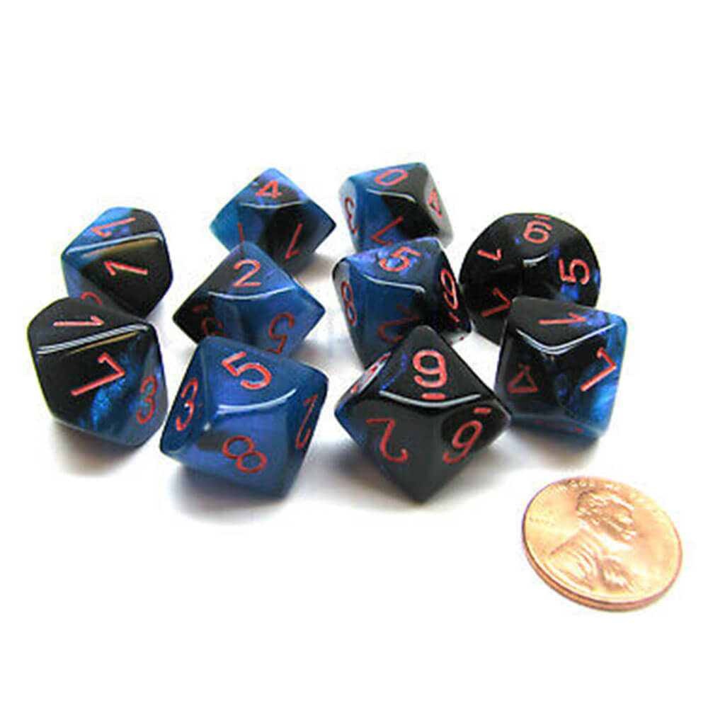 CHESSEX D10 Conjunto de Géminis poliédricos de 10 morir