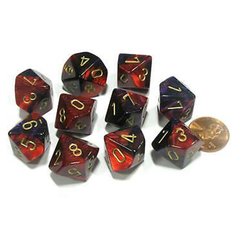 CHESSEX D10 Conjunto de Géminis poliédricos de 10 morir