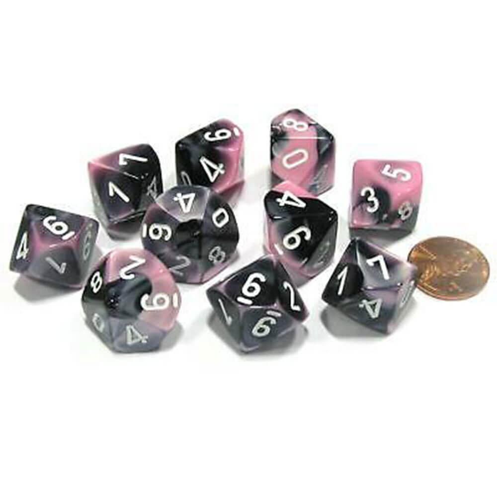 CHESSEX D10 Conjunto de Géminis poliédricos de 10 morir