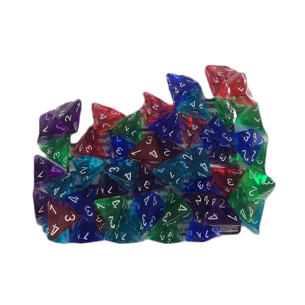 Chessex bulkpåse med genomskinliga tärningar