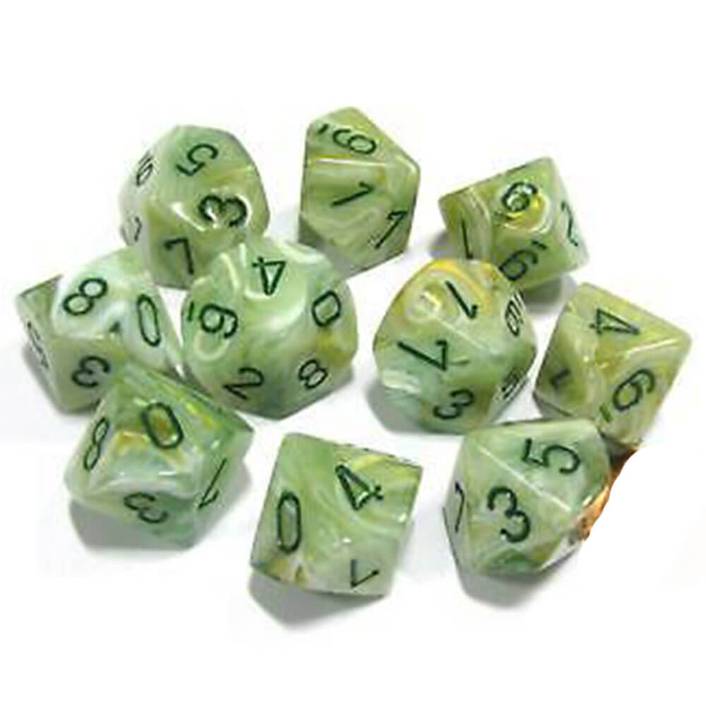 CHESSEX D10 Set de mármol poliédrico de 10 casas