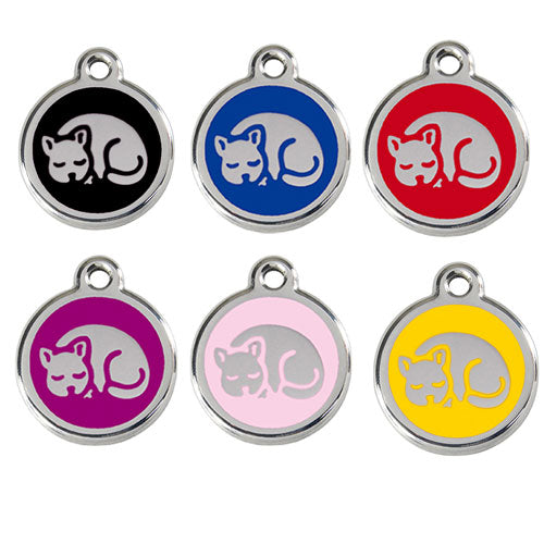 Stainless Steel Kitten Enamel Cat Tags (Small)