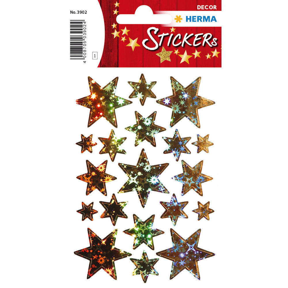 HERMA 6-Pointed Stars Holografisk filmklistermærkeindretning