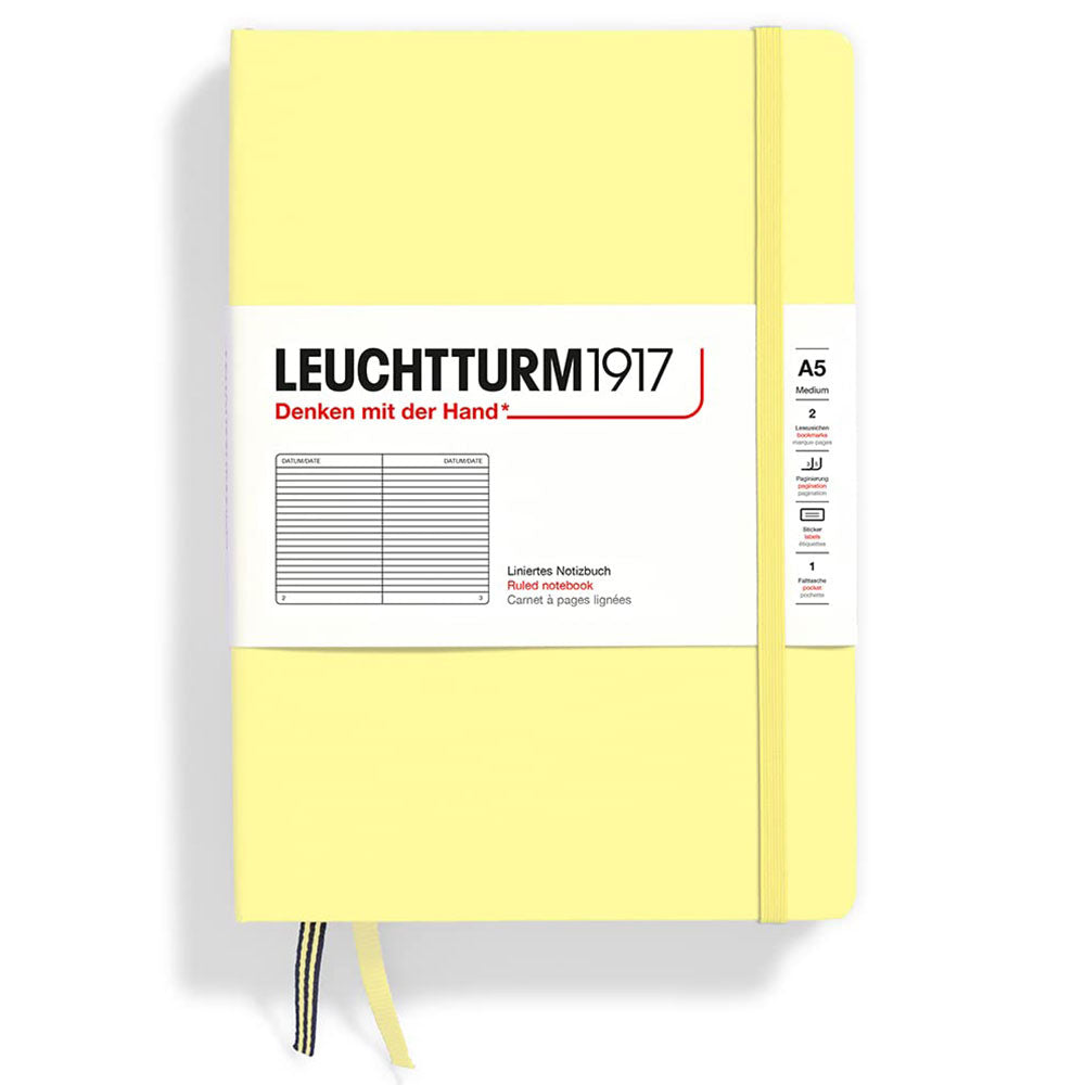 leuchtturmハードカバーはノートブックa5（黄色）を支配する