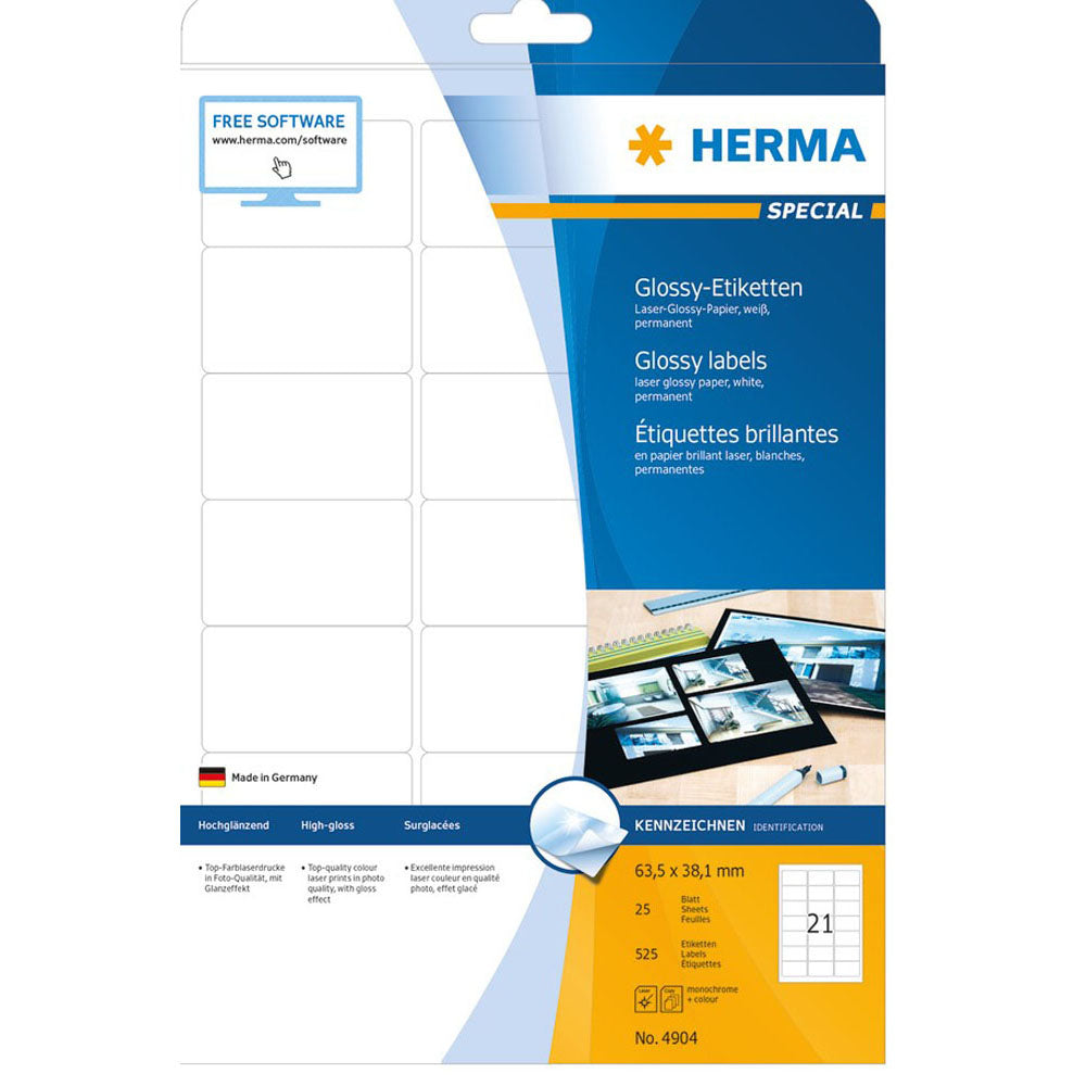 Herma Laser Glossy Labels A4 25pc (vit)