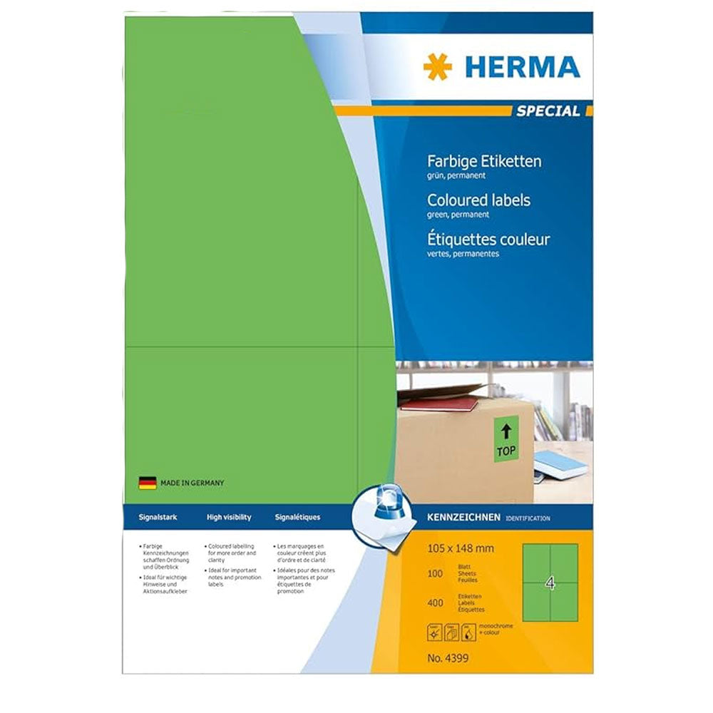 Herma Colored Etiketter A4 100 st (105x148mm)