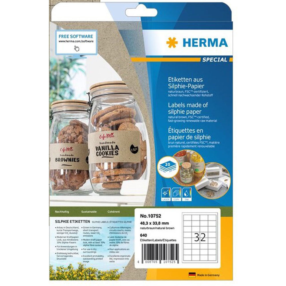 HERMA SILPHIE PAPPER LIKEL A4 20 st (Natural)