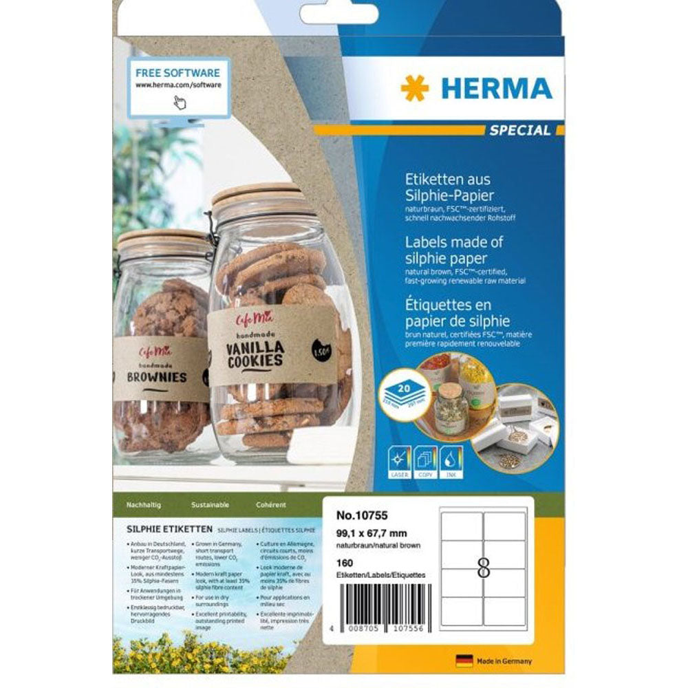 Herma Silphie Paper etykiety A4 20pc (naturalne)