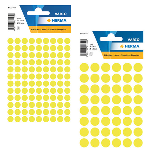 Herma Luminous Round Sticker Labels (Yellow)