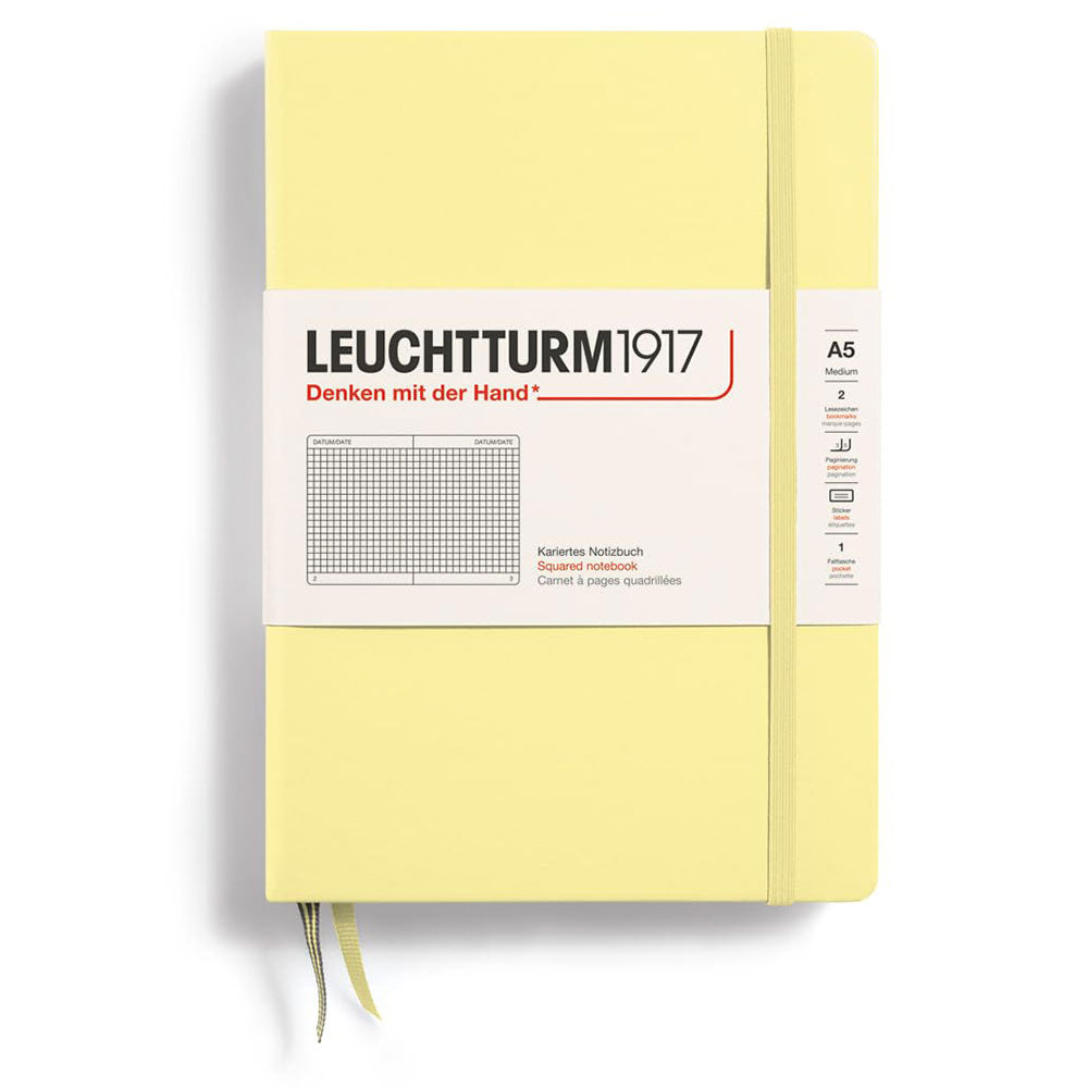 Leuchtturm Hardcover Squared Notebook A5 (gul)