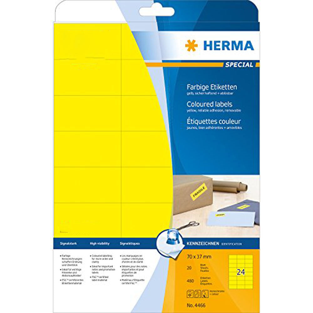 Wyjmowane etykiety Herma A4 20pc (70x37 mm)