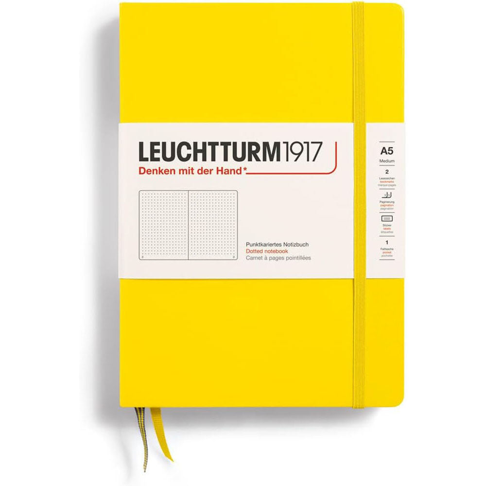 Leuchtturm inbunden prickad anteckningsbok A5 (gul)