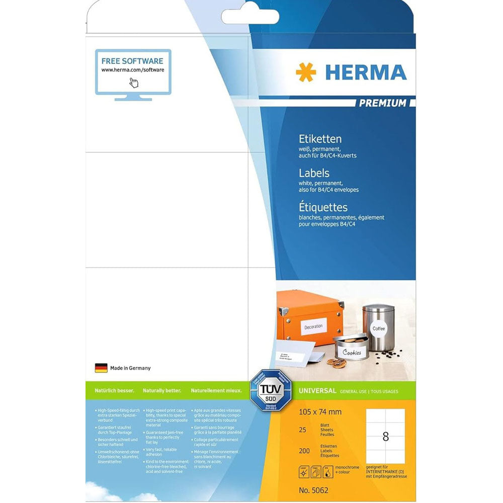 Herma Premium Labels A4 105mm 25pc