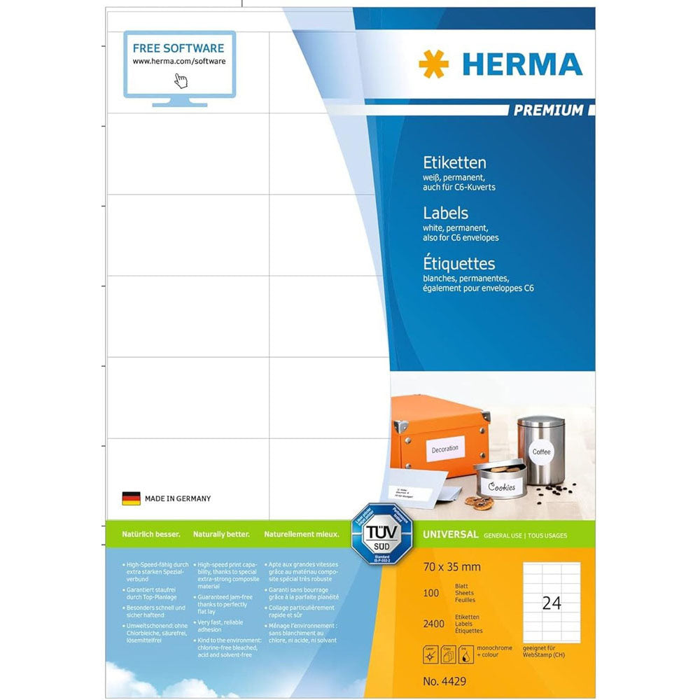 HERMA Premium mærker A4 70mm 100pc