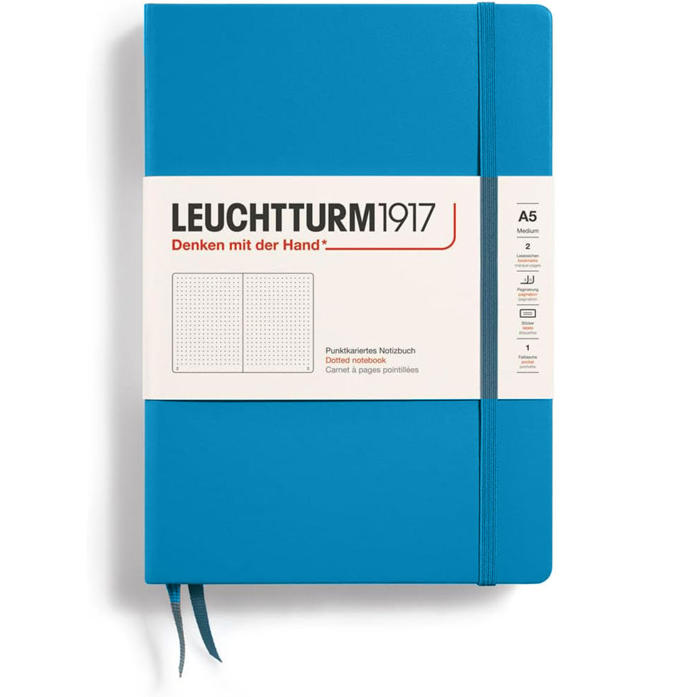 Leuchtturm inbunden prickad anteckningsbok A5 (blå)