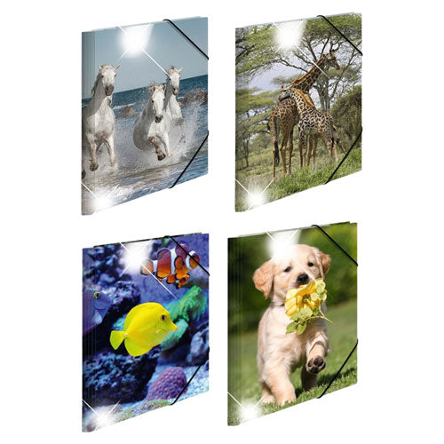 Herma Elasticated Glossy PP Folder A3 Animals