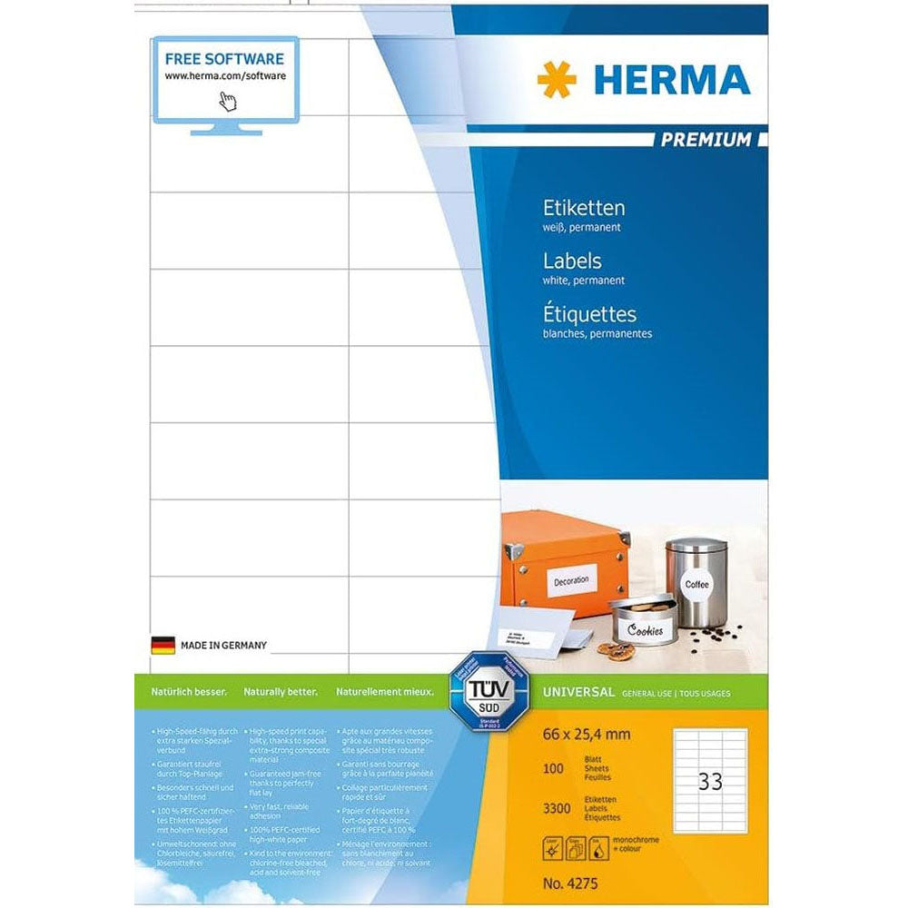 Herma Premium Labels A4 66mm 100pc