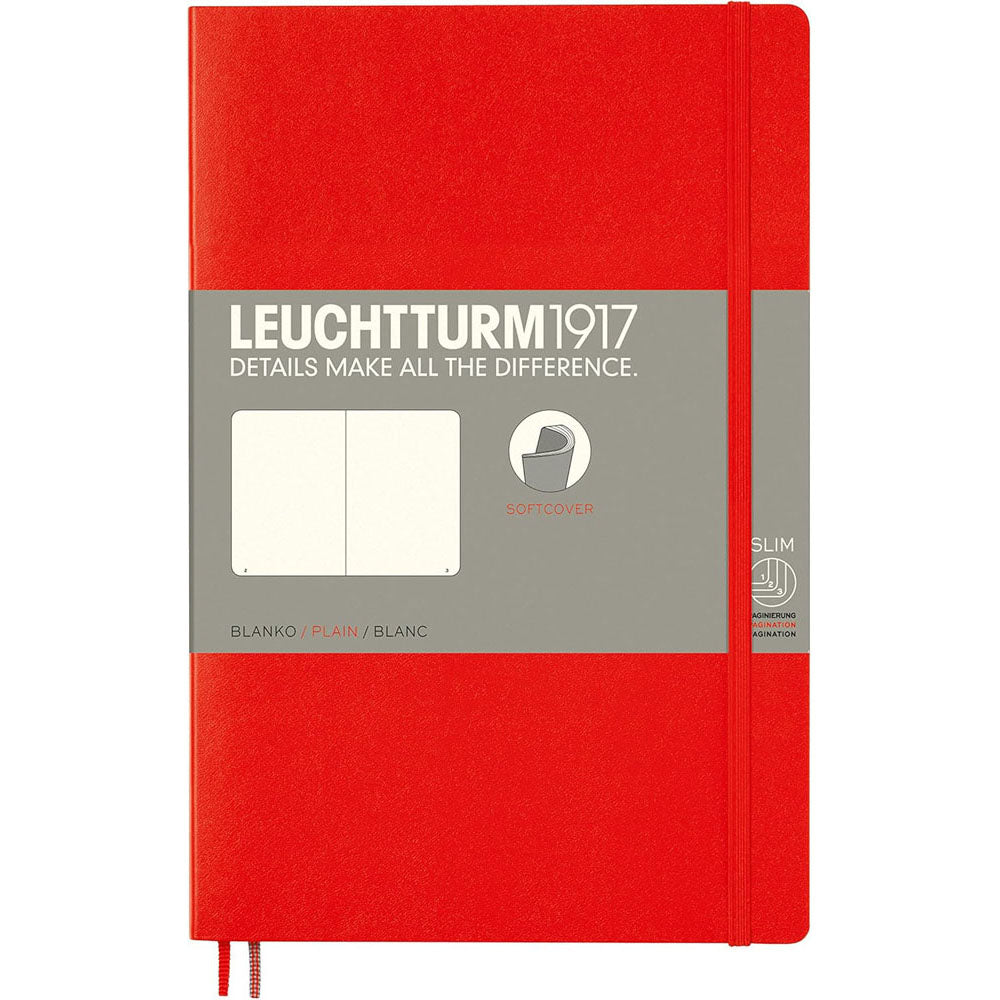 Leuchtturm SC Paperback Plain B6 Notebook123pg (Red)