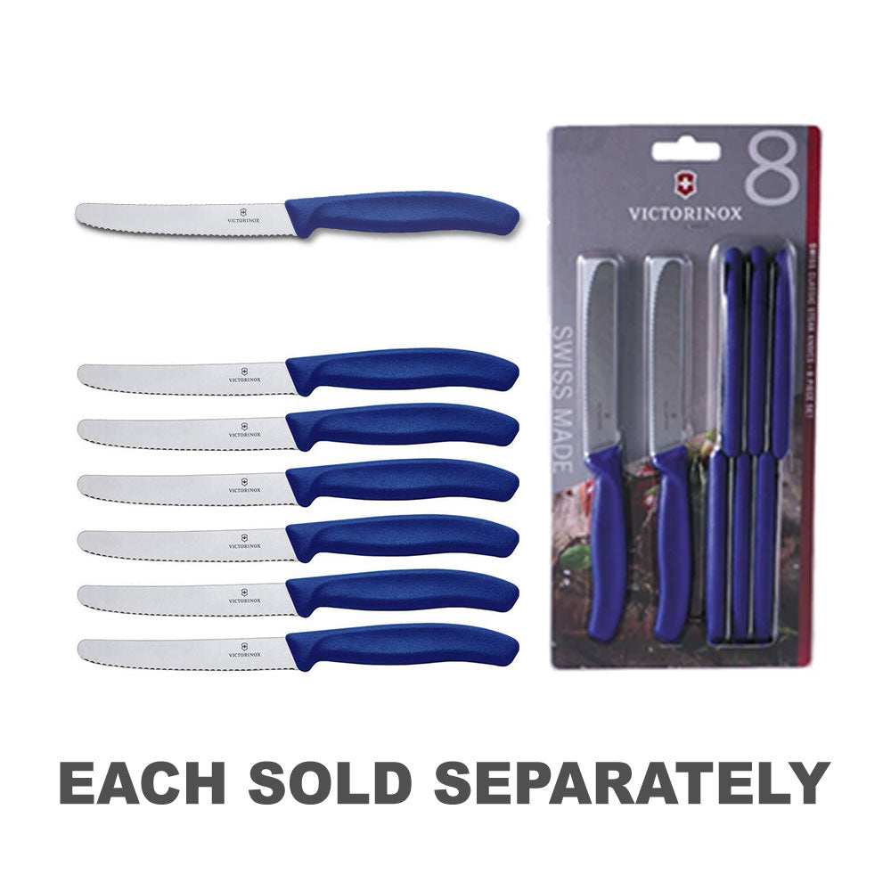 Classic Round Tip Serrated Steak & Tomato Knife (Blue)