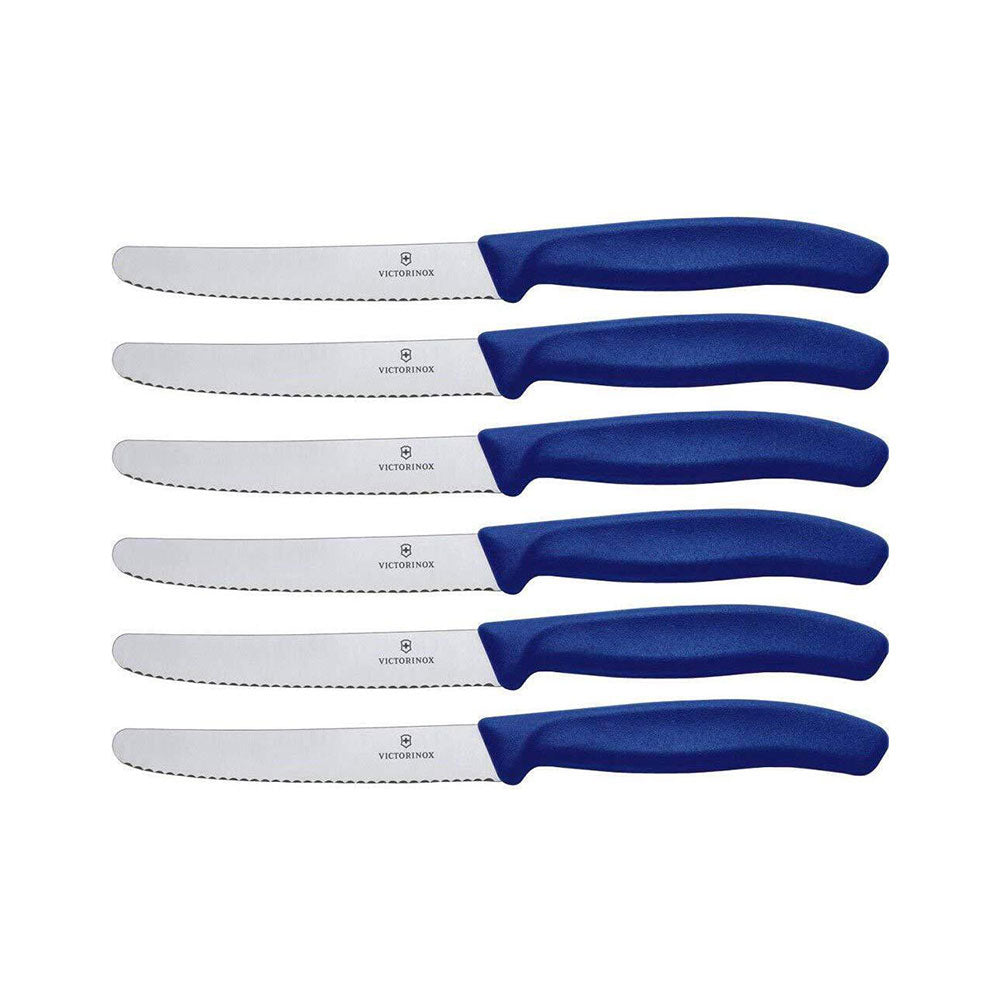 Classic Round Tip Serrated Steak & Tomato Knife (Blue)