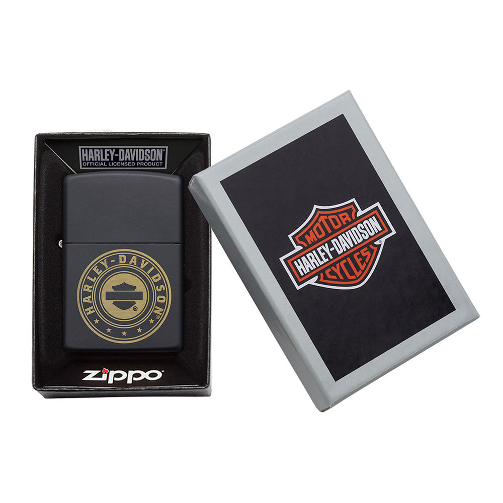  Zippo Harley Davidson Mattschwarzes Feuerzeug