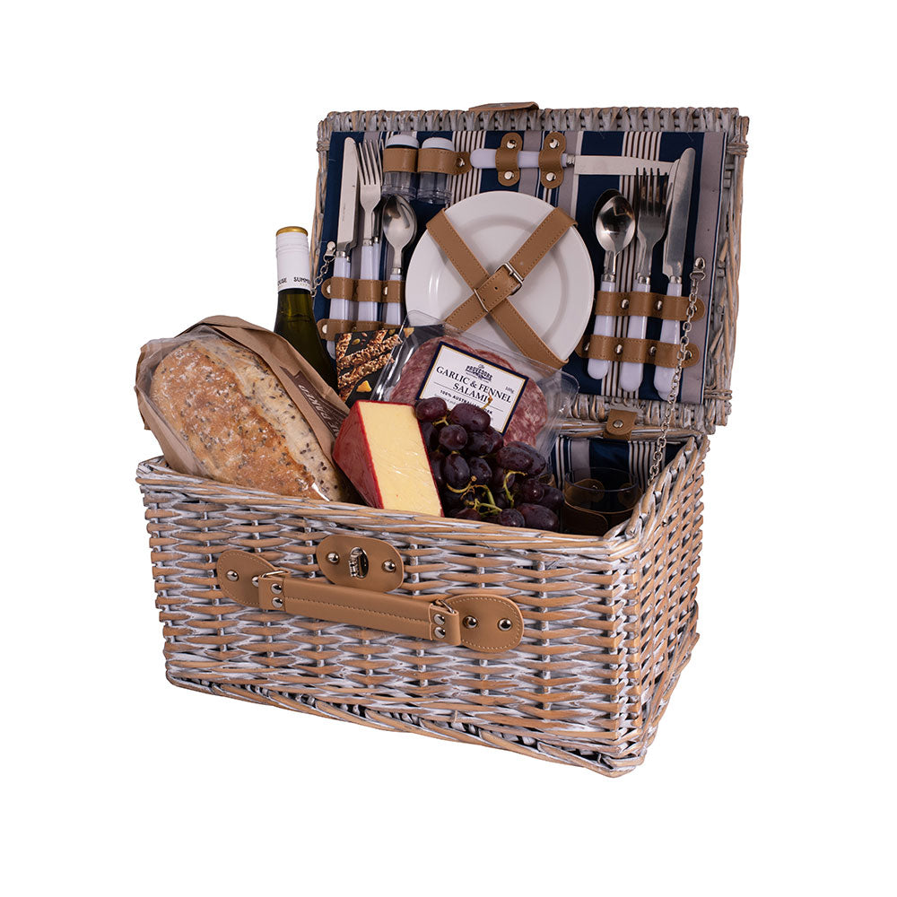 Avanti Hampton Stripe Pattern Picnic Basket