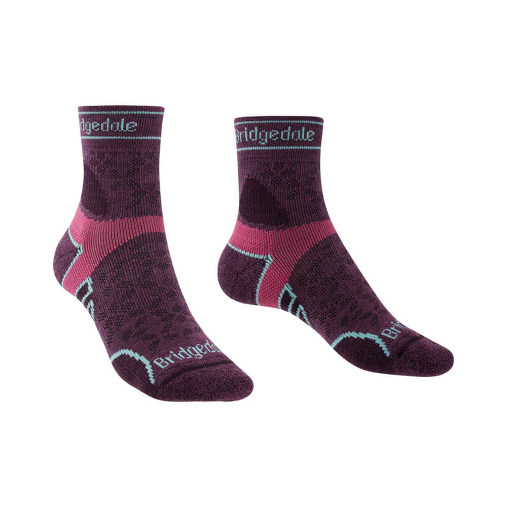 Sports mérinos féminins 3/4 chaussettes (damson)