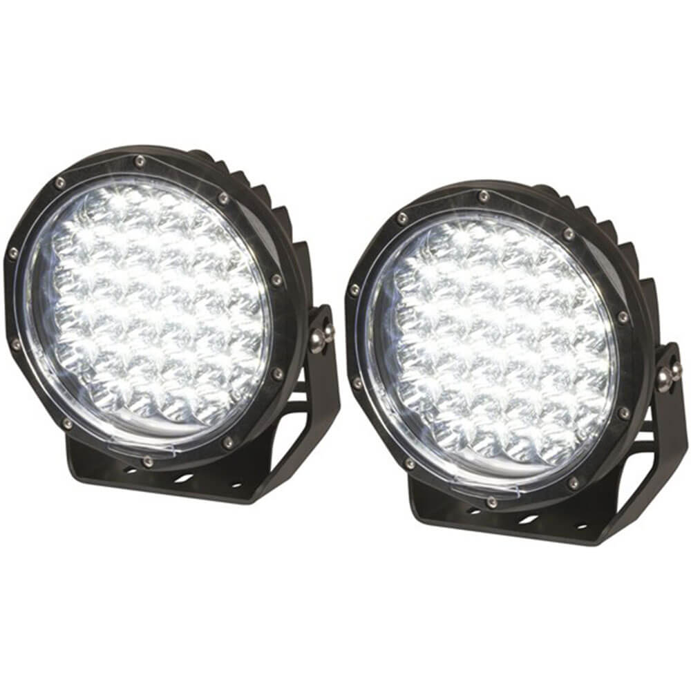 Luces de conducción LED sólidas de PowerTech IP68 Negro (par)