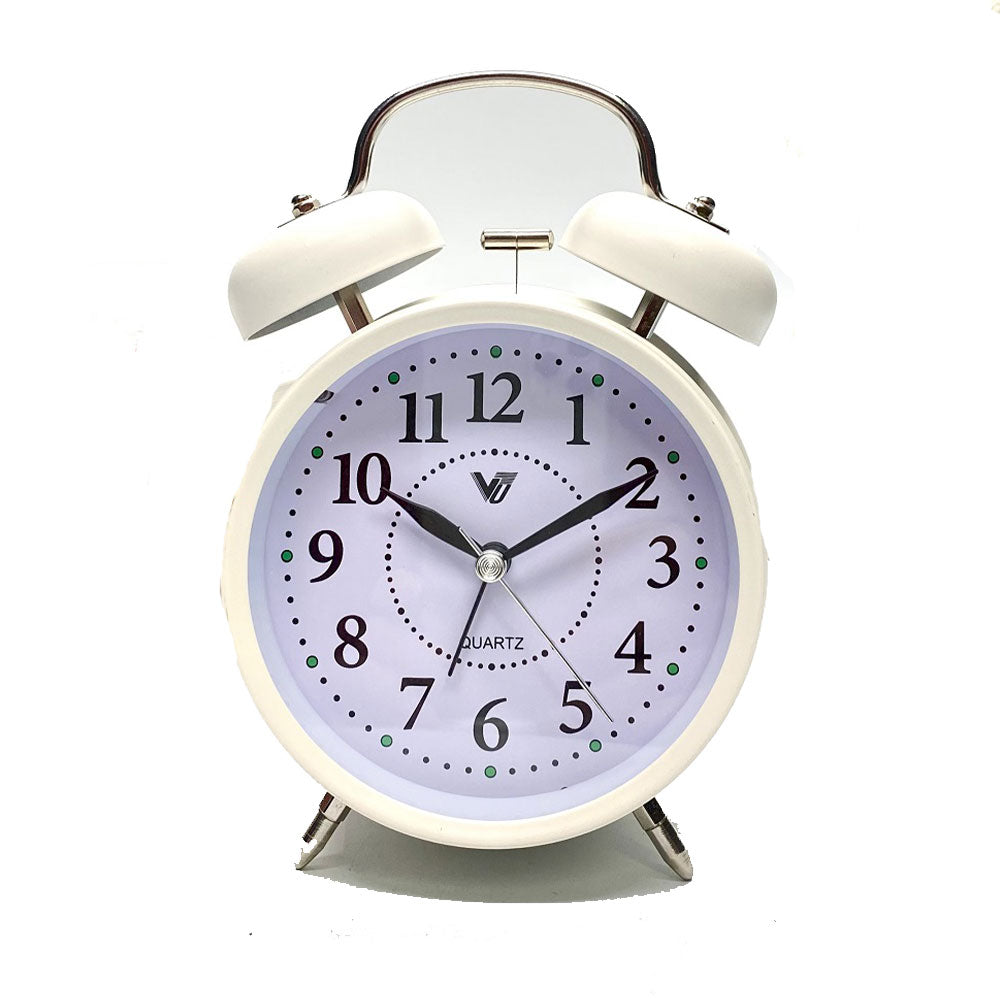 Metal Twin Bells Table Alark Clock com luz