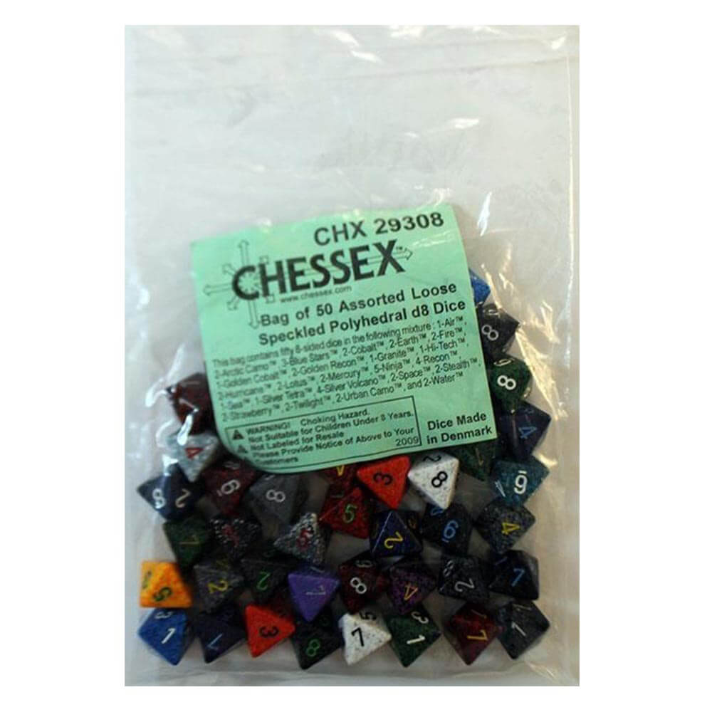 D8 DICE Assorteret Loose Polyhedral (50 terninger)